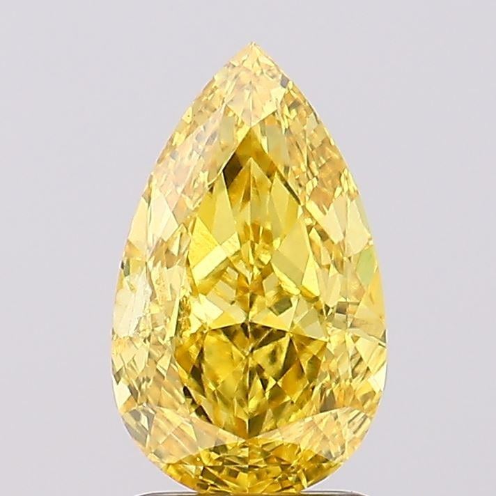 2.10 Ct. Fancy Vivid Yellow Pear Lab Grown Diamond