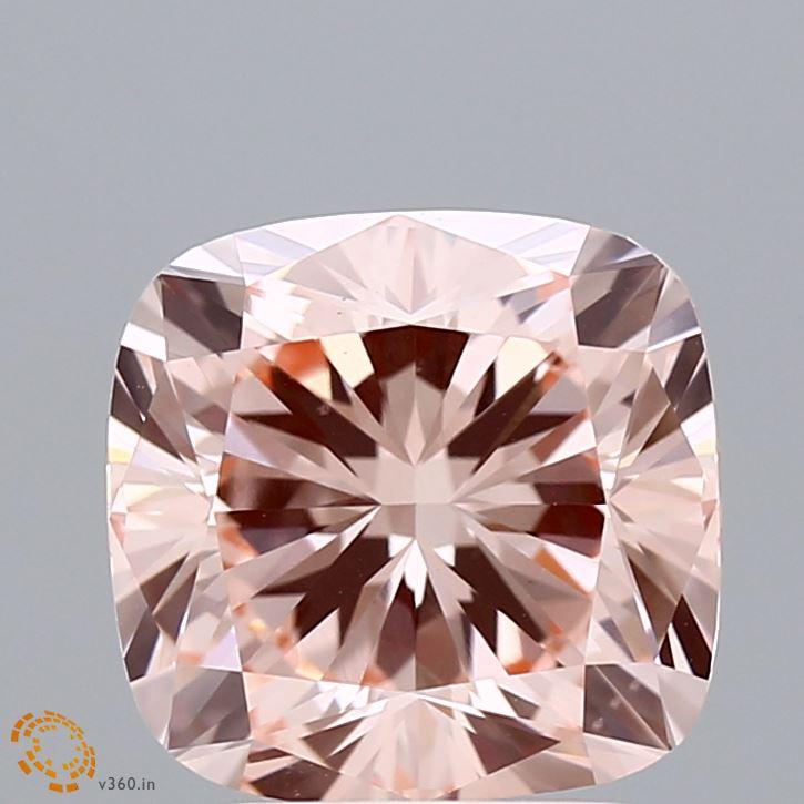 3.14 Ct. Fancy Intense Pink Cushion Lab Grown Diamond