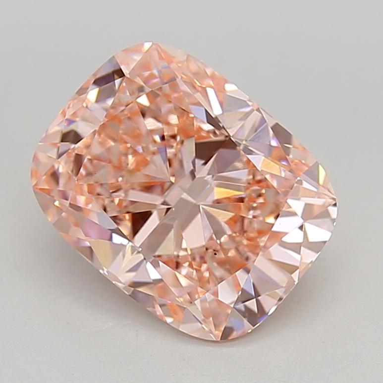 4.04 Ct. Fancy Vivid  Pink Cushion Lab Grown Diamond
