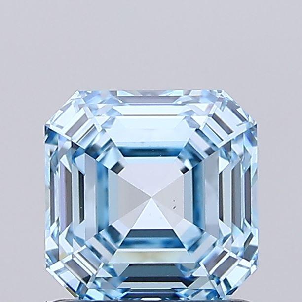 1.02 Ct. Fancy Intense Blue Asscher Lab Grown Diamond