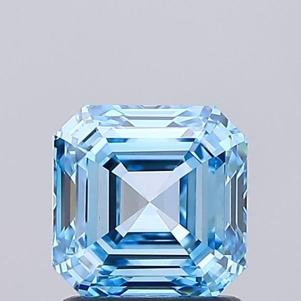 1.50 Ct. Fancy Vivid Blue Asscher Lab Grown Diamond