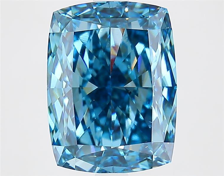 4.22 Ct. Fancy Vivid  Blue Cushion Lab Grown Diamond