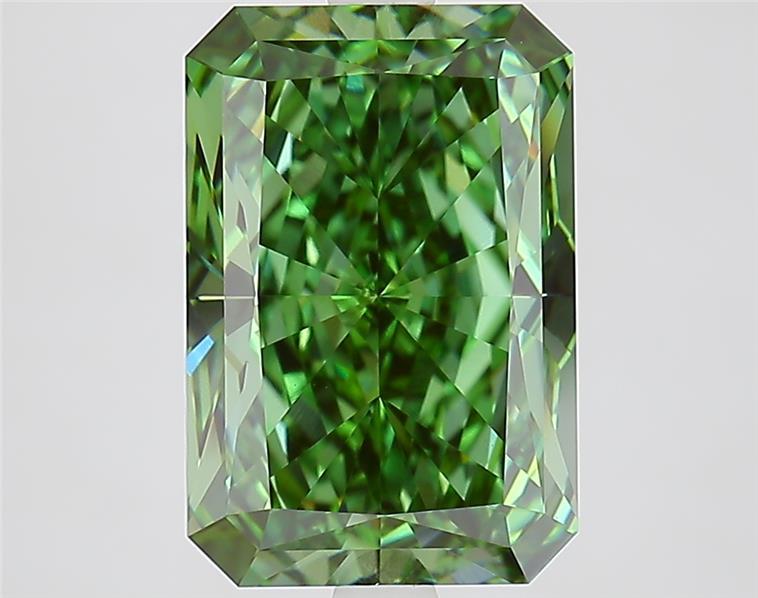 4.41 Ct. Fancy Vivid  Green Radiant Lab Grown Diamond