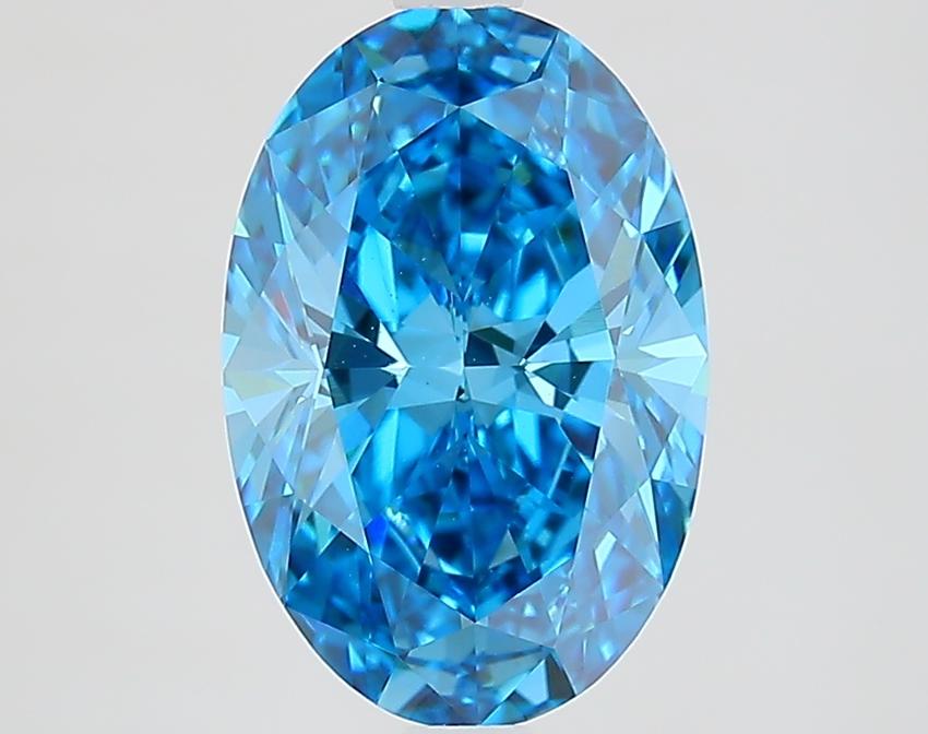 2.56 Ct. Fancy Vivid Blue Oval Lab Grown Diamond