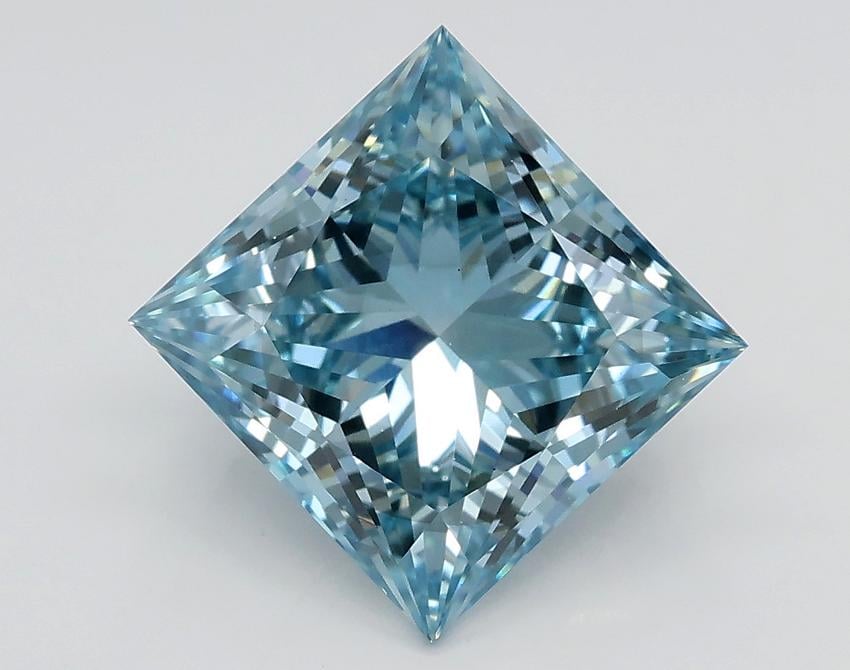 2.80 Ct. Fancy Intense Greenish Blue Princess Lab Grown Diamond