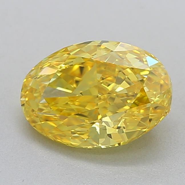 0.71 Ct. Fancy Vivid Yellow Oval Lab Grown Diamond