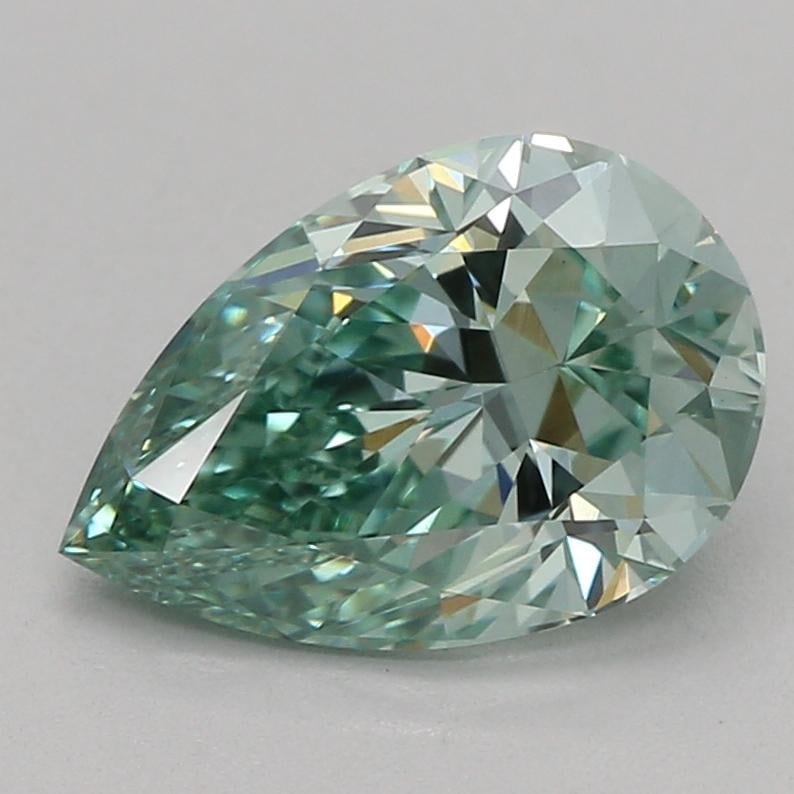 1.08 Ct. Fancy Vivid Green Pear Lab Grown Diamond