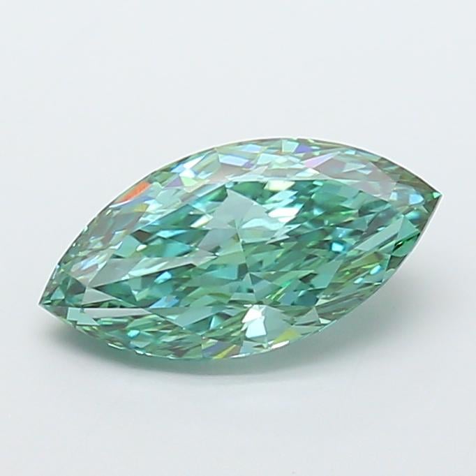 4.08 Ct. Fancy Vivid Bluish Green Marquise Lab Grown Diamond
