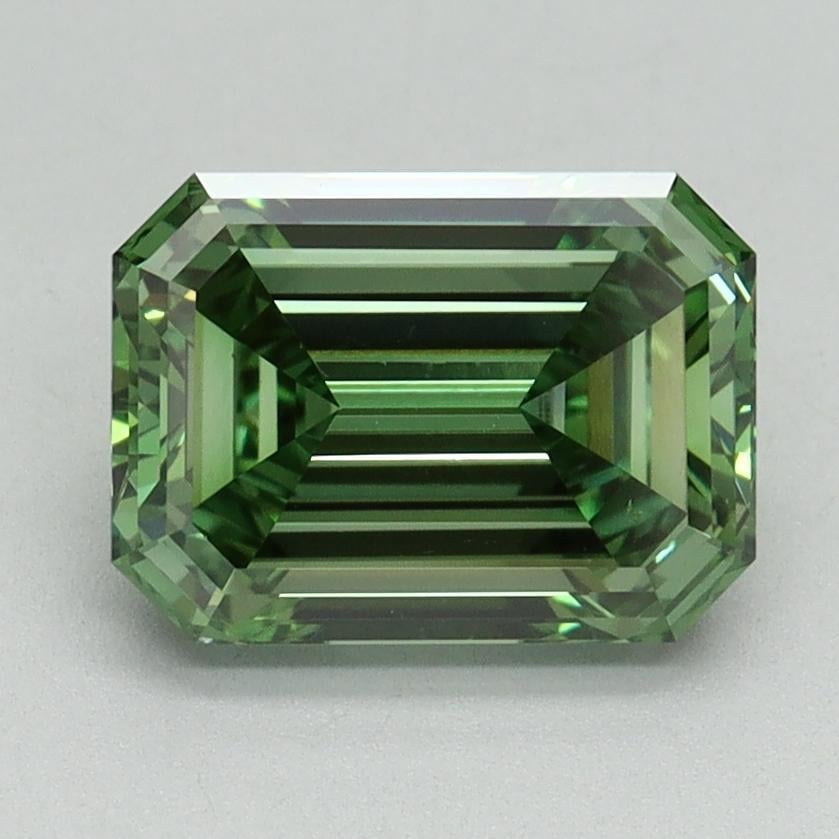 2.02 Ct. Fancy Vivid Pacific Green Emerald Lab Grown Diamond