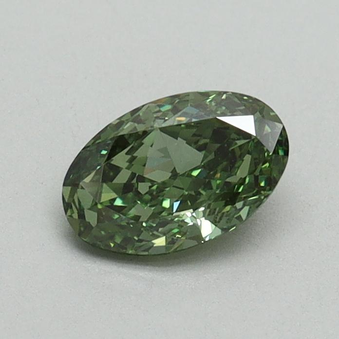 0.52 Ct. Fancy Vivid Green Oval Lab Grown Diamond