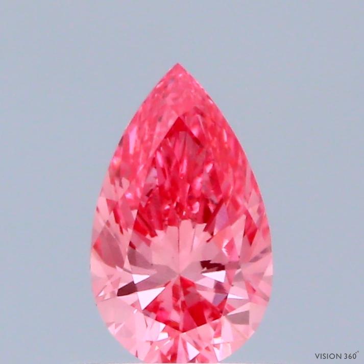 0.51 Ct. Fancy Vivid Pink Pear Lab Grown Diamond