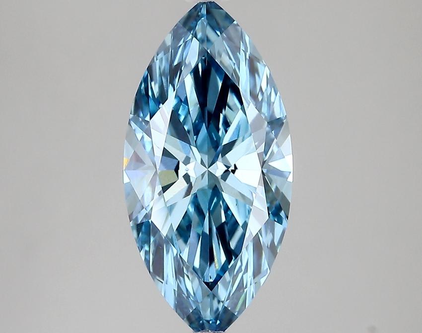 3.03 Ct. Fancy Vivid Blue Marquise Lab Grown Diamond