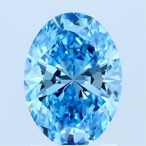 1.52 Ct. Fancy Vivid Blue Oval Lab Grown Diamond
