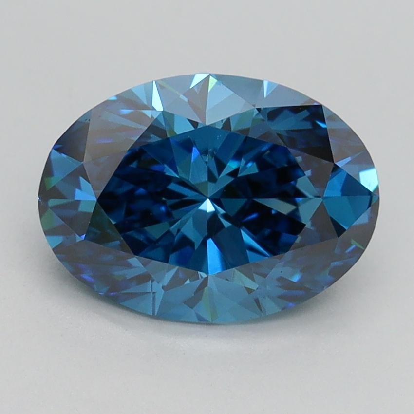 2.08 Ct. Fancy Vivid Blue Oval Lab Grown Diamond
