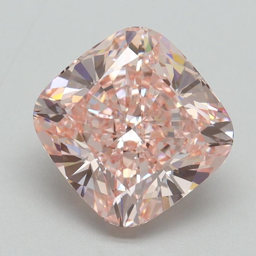 3.08 Ct. Fancy Intense Pink Cushion Lab Grown Diamond