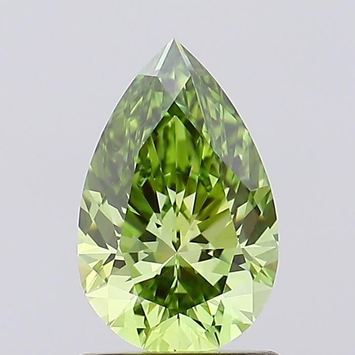1.10 Ct. Fancy Vivid Green Pear Lab Grown Diamond