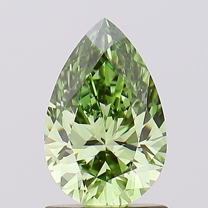 1.09 Ct. Fancy Vivid Green Pear Lab Grown Diamond