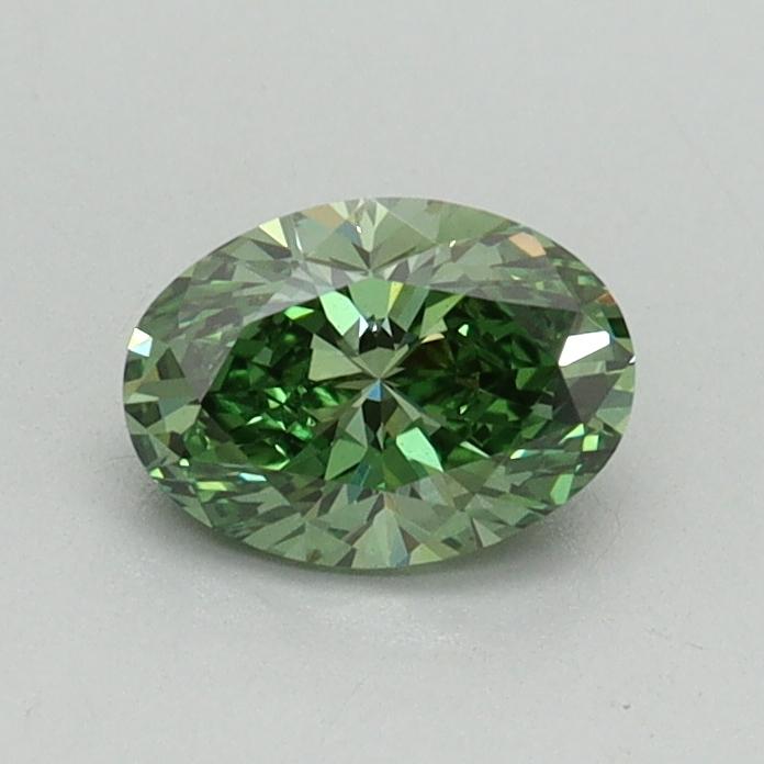 0.57 Ct. Fancy Vivid Green Oval Lab Grown Diamond