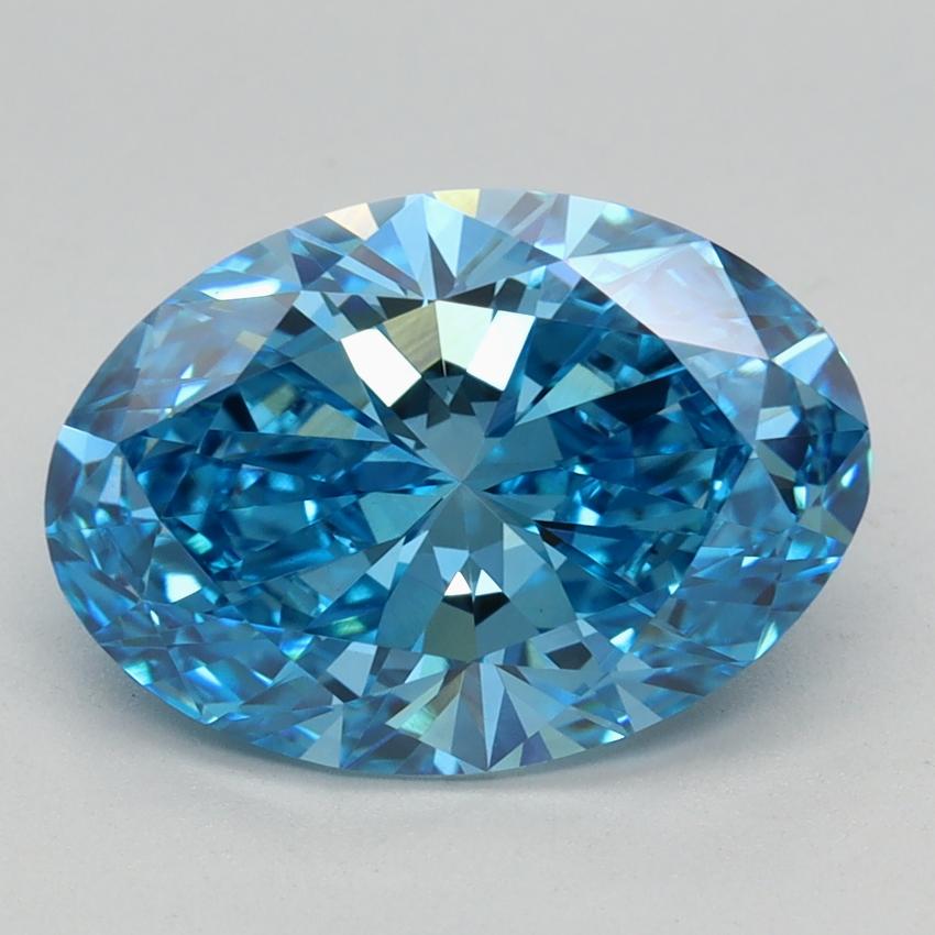 3.00 Ct. Fancy Vivid Blue Oval Lab Grown Diamond