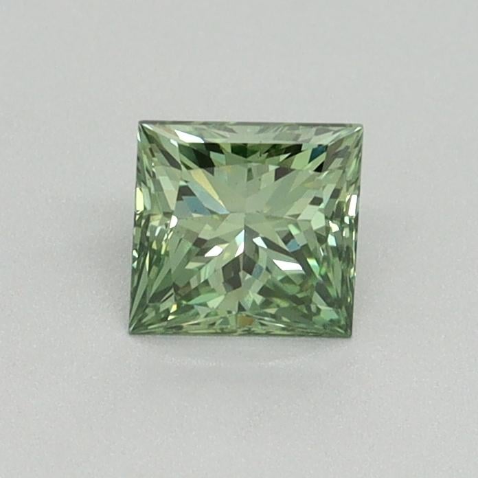 0.54 Ct. Fancy Vivid Green Princess Lab Grown Diamond