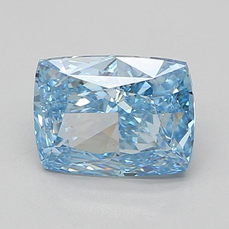 3.08 Ct. Fancy Vivid Blue Cushion Lab Grown Diamond