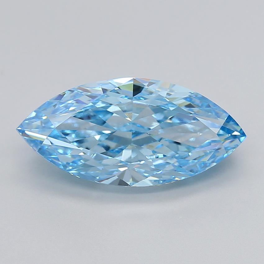 6.01 Ct. Fancy Vivid  Blue Marquise Lab Grown Diamond