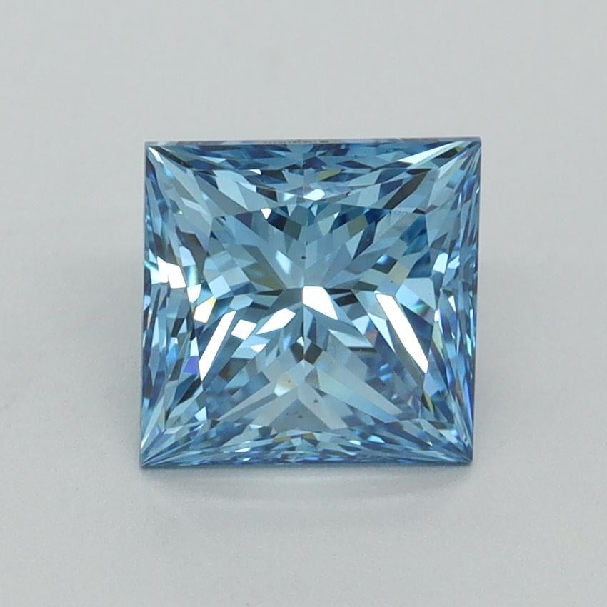 1.74 Ct. Fancy Vivid Blue Princess Lab Grown Diamond