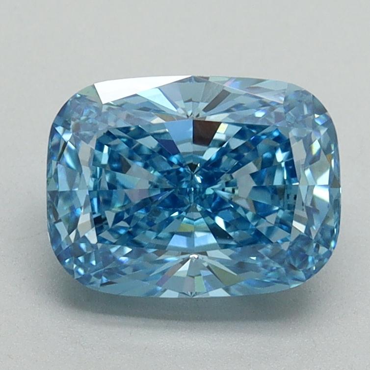 1.75 Ct. Fancy Vivid Blue Cushion Lab Grown Diamond