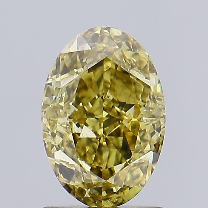 1.29 Ct. Fancy Greyish Yellow Oval Lab Grown Diamond