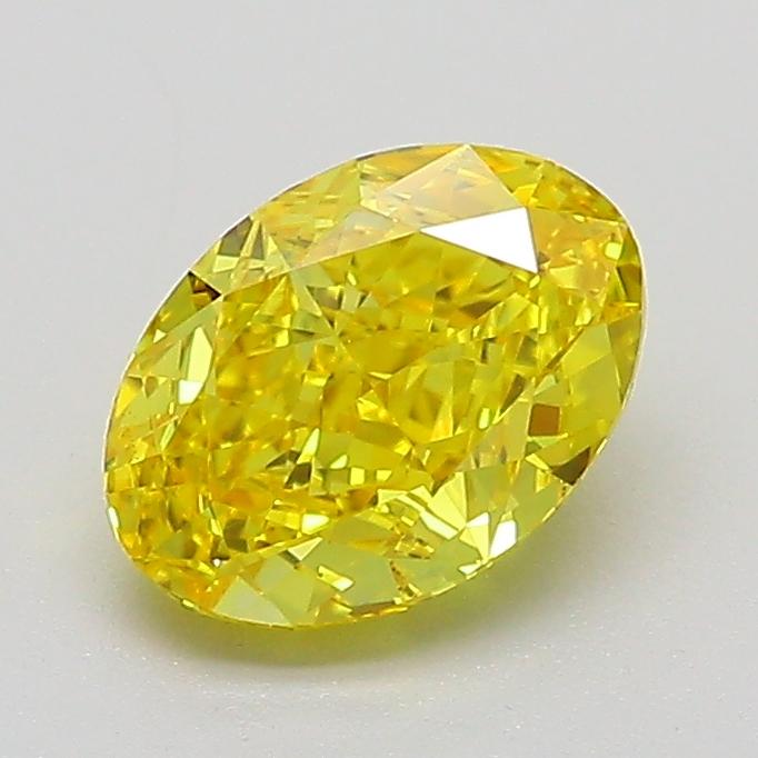 1.13 Ct. Fancy Vivid  Yellow Oval Lab Grown Diamond