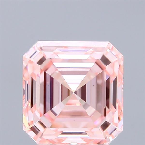 3.14 Ct. Fancy Intense Pink Asscher Lab Grown Diamond