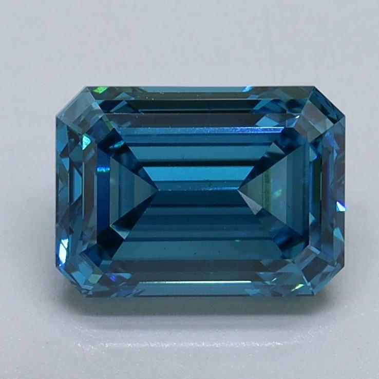 1.53 Ct. Fancy Vivid Malibu Blue Emerald Lab Grown Diamond