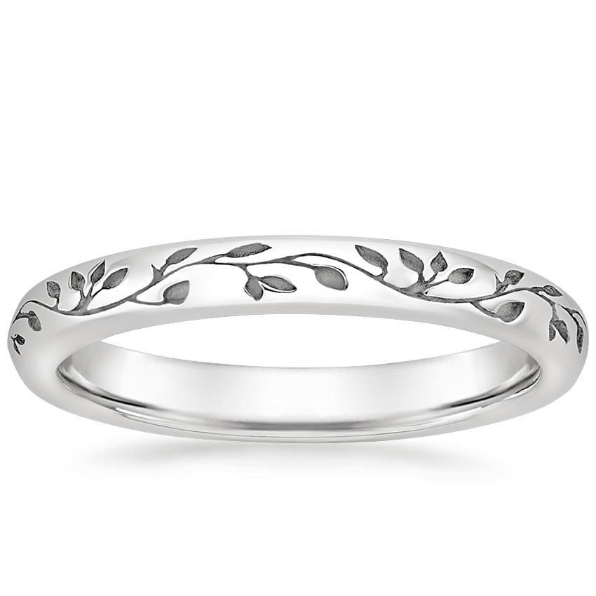 Verdure Engraved Ring in Platinum