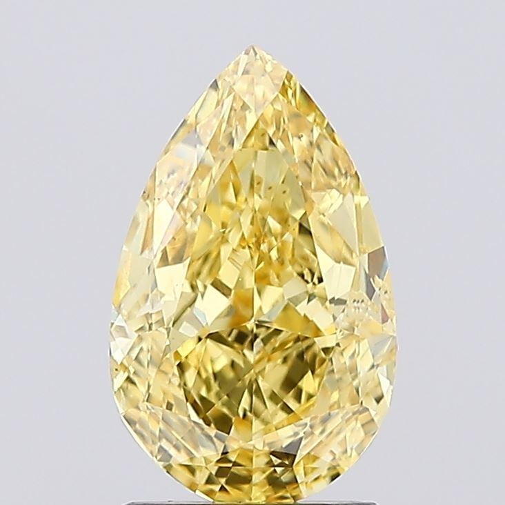 1.70 Ct. Fancy Vivid Yellow Pear Lab Grown Diamond