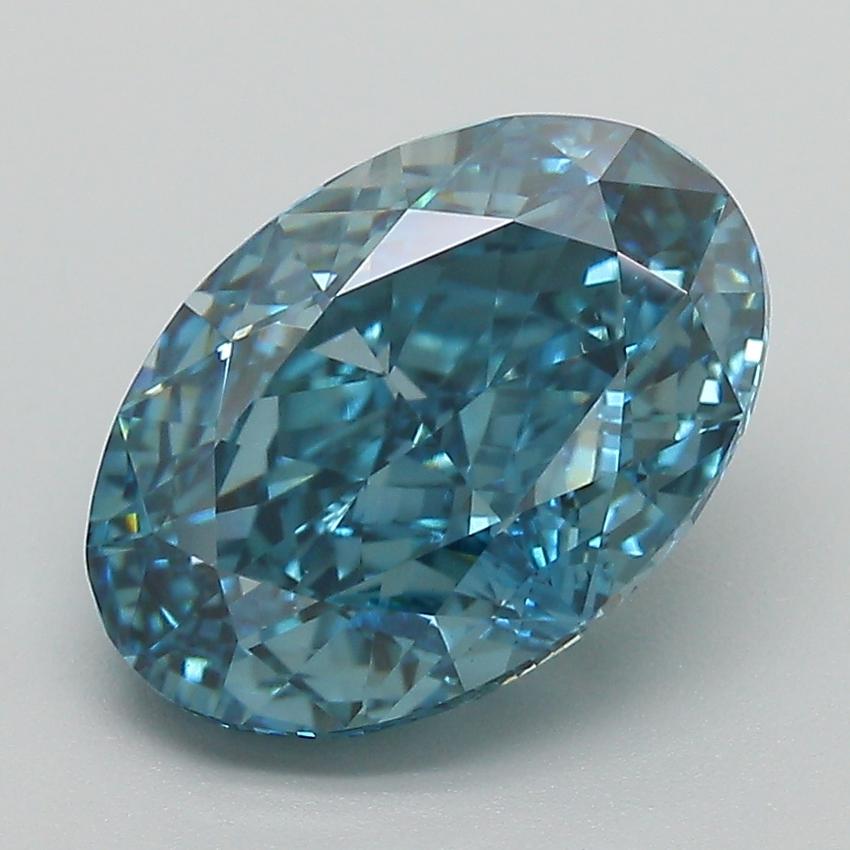 3.87 Ct. Fancy Vivid Blue Oval Lab Grown Diamond