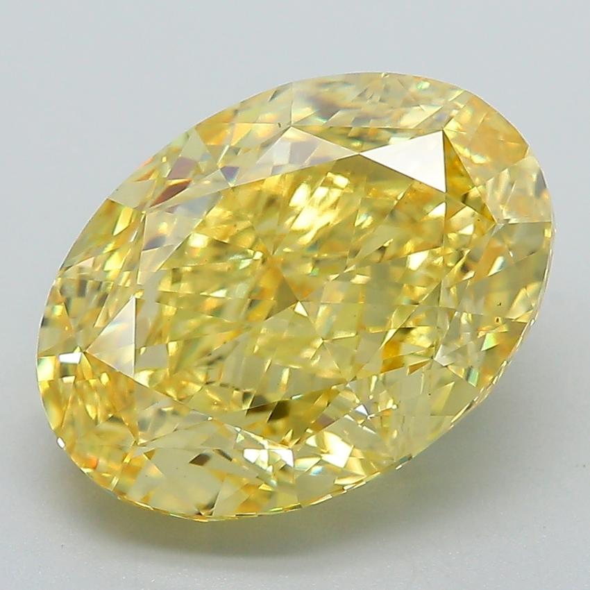 6.01 Ct. Fancy Vivid Yellow Oval Lab Grown Diamond