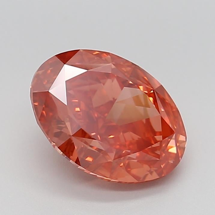 3.38 Ct. Fancy Vivid Orangy Pink Oval Lab Grown Diamond