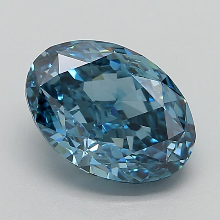 2.56 Ct. Fancy Vivid  Blue Oval Lab Grown Diamond