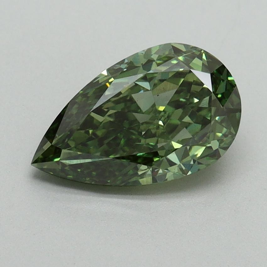 1.38 Ct. Fancy Vivid Green Pear Lab Grown Diamond