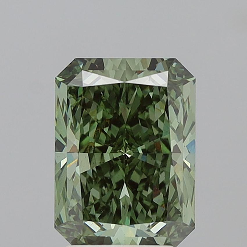 3.55 Ct. Fancy Vivid Green Radiant Lab Grown Diamond