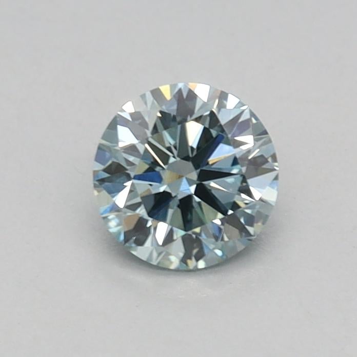 0.30 Ct. Fancy Intense Greenish Blue Round Lab Grown Diamond