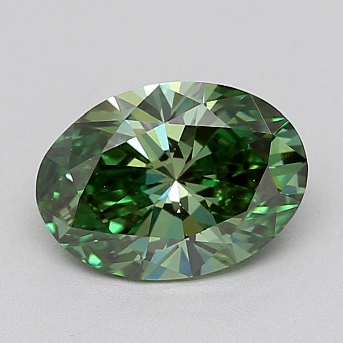 1.07 Ct. Fancy Vivid  Green Oval Lab Grown Diamond