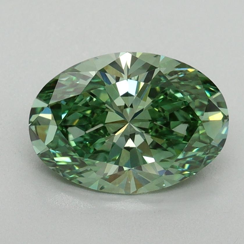 1.54 Ct. Fancy Vivid Green Oval Lab Grown Diamond