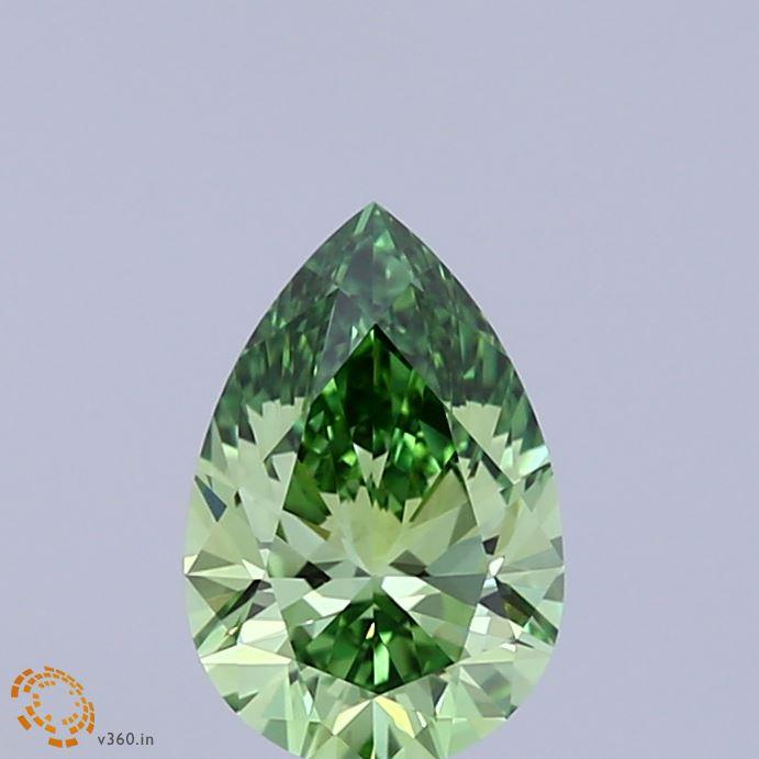 1.02 Ct. Fancy Vivid  Green Pear Lab Grown Diamond