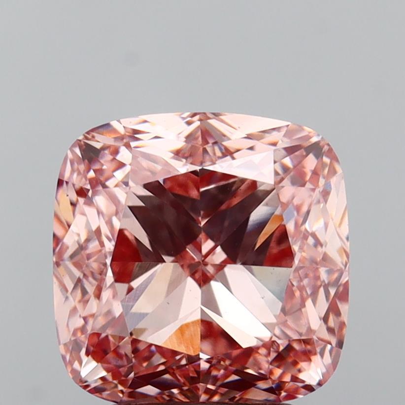 3.0 Ct. Fancy Intense Pink Cushion Lab Grown Diamond