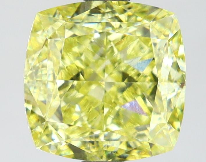 2.51 Ct. Fancy Intense Yellow Cushion Lab Grown Diamond