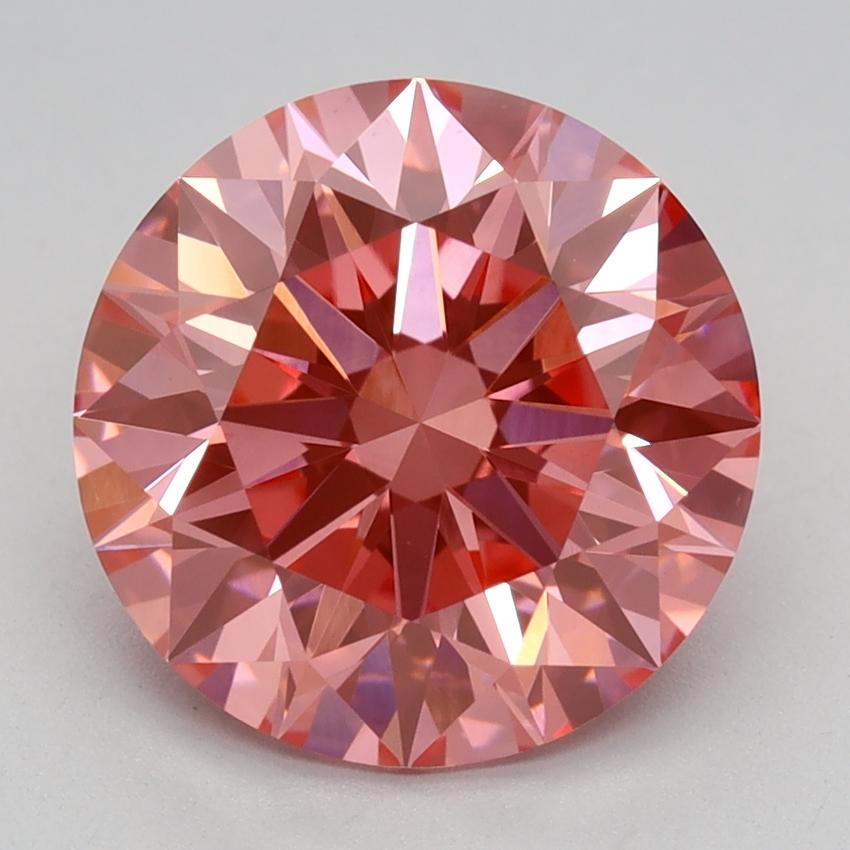 3.03 Ct. Fancy Vivid Pink Round Lab Grown Diamond