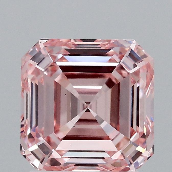 2.12 Ct. Fancy Intense Pink Asscher Lab Grown Diamond