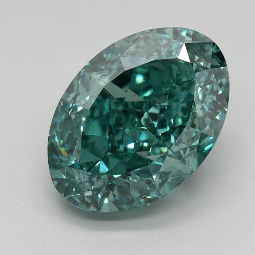 2.01 Ct. Fancy Vivid Green Oval Lab Grown Diamond