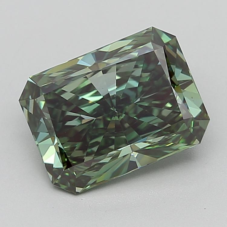 3.69 Ct. Fancy Vivid  Green Radiant Lab Grown Diamond